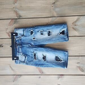 Blue Cult Distressed Denim Shorts Girls sz 10
